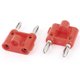 thumbnail image 2 of 5pcs Red Silver Tone 4mm Wire Cable Dual Port Banana Male Adapter Audio Jack Connectors for Speaker Amplifier Binding Post Test Probes, 2 of 2