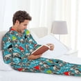 thumbnail image 6 of Naloa Christmas Hat Cute French Bulldog Men’s Pajamas Set - Long Sleeve Button Down Sleep Shirt and Pajama Bottoms Sleepwear Set-XX-Large, 6 of 7