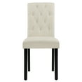 thumbnail image 2 of Button-Tufted Beige High Back Fabric Upholstered Dining Chairs, Set of 2, 2 of 11
