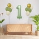 thumbnail image 3 of Juego de globos verdes para primer cumpleaños | Globos de aluminio con números y 10 globos de fiesta con cinta y pajita | Decoraciones duraderas rellenables con helio para cumpleaños, aniversarios y, 3 of 7