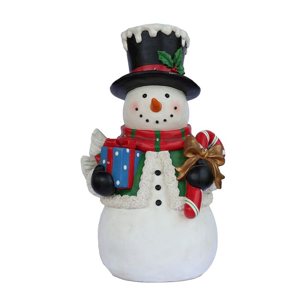 Hi-Line Gift Ltd. Snowman Statue with LED Lights Lighted Christmas Decor Battery Operated