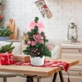 thumbnail image 5 of Christmas Ornaments 2025,Tabletop Christmas Tree with Ornaments, Artificial Christmas Tree for Home Office Indoor Bedroom Holiday Decorations, Decorated with Balls,Bows and Pine Cones (2PC-Pink), 5 of 6