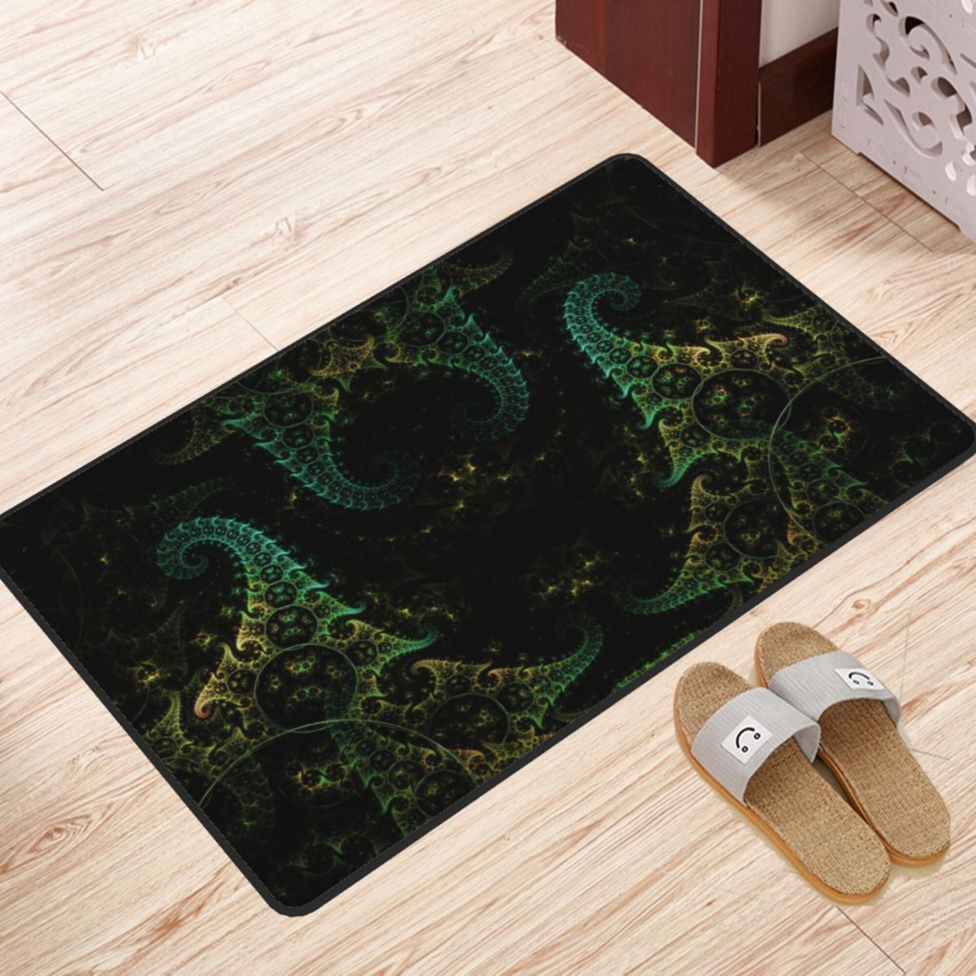 XMXY Abstract Alien Fractal Spiral Area Rugs Doormat Outdoor