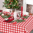 thumbnail image 6 of 3 Pcs Red Checkered Tablecloth 54 ×108 Inches Rectangle Red Gingham Tablecloth Disposable Plastic Waterproof Table Cover for Outdoor Picnic Kitchen Holiday Birthday Party, 6 of 10