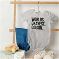 thumbnail image 4 of Worlds Okayest Cousin Family Relative Romper Boys or Girls Infant Baby Brisco Brands 24M, 4 of 6
