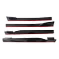 thumbnail image 5 of Ikon Motorsports 4PCS Side Skirts Extension Rocker Panels Guard Bodykit Replacement Compatible With 2018-2022 Honda Accord PP Polypropylene Gloss Black W/Red Edge 2019 2020 2021, 5 of 8