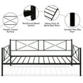 thumbnail image 4 of Gymax Twin Size  Metal Daybed Frame Multifunctional Platform Bed Stable Steel Slats, 4 of 9