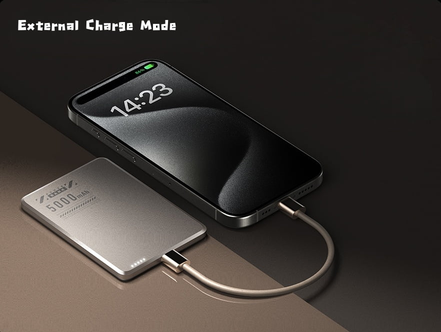 Magnetic Portable Charger, Ultra Slim Power Bank, 5000mAh Wireless with Type-C 20W PD Fast Charging, Travel Essential Battery Pack for iPhone 17/16/15/14 all Series IPhone, Samsung, Android, And More