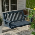 thumbnail image 3 of Wildridge Classic Mission Porch Swing, Patriot Blue - Outdoor Weather Resistant Recycled Plastic Furniture for Patio, 3 of 4