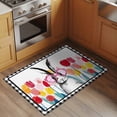 thumbnail image 3 of Easter Bathroom Rug Washable 2x3 Entryway Rug Non Slip Rabbit Spring Botanical Flowers Black White Lattice Front Door Mat Low Pile Indoor Doormat Throw Floor Carpet for Kitchen Bedroom Entrance, 3 of 8