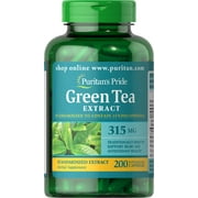 2 Pack - Puritan's Pride Green Tea Standardized Extract 315 Mg Capsules, 200 Count