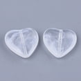 thumbnail image 2 of 20pcs Acrylic Beads Imitation Gemstone Heart Clear & White 22x23x6.5mm Hole: 1.5mm, 2 of 2