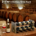 thumbnail image 2 of 2 Tier Wine Rack Tabletop Freestanding 8 Bottles Organizer Holder Stand Countertop Solid Wood Cabinet Wine Storage Shelf for, Bar, Pantry Wine Cellar, 2 of 14
