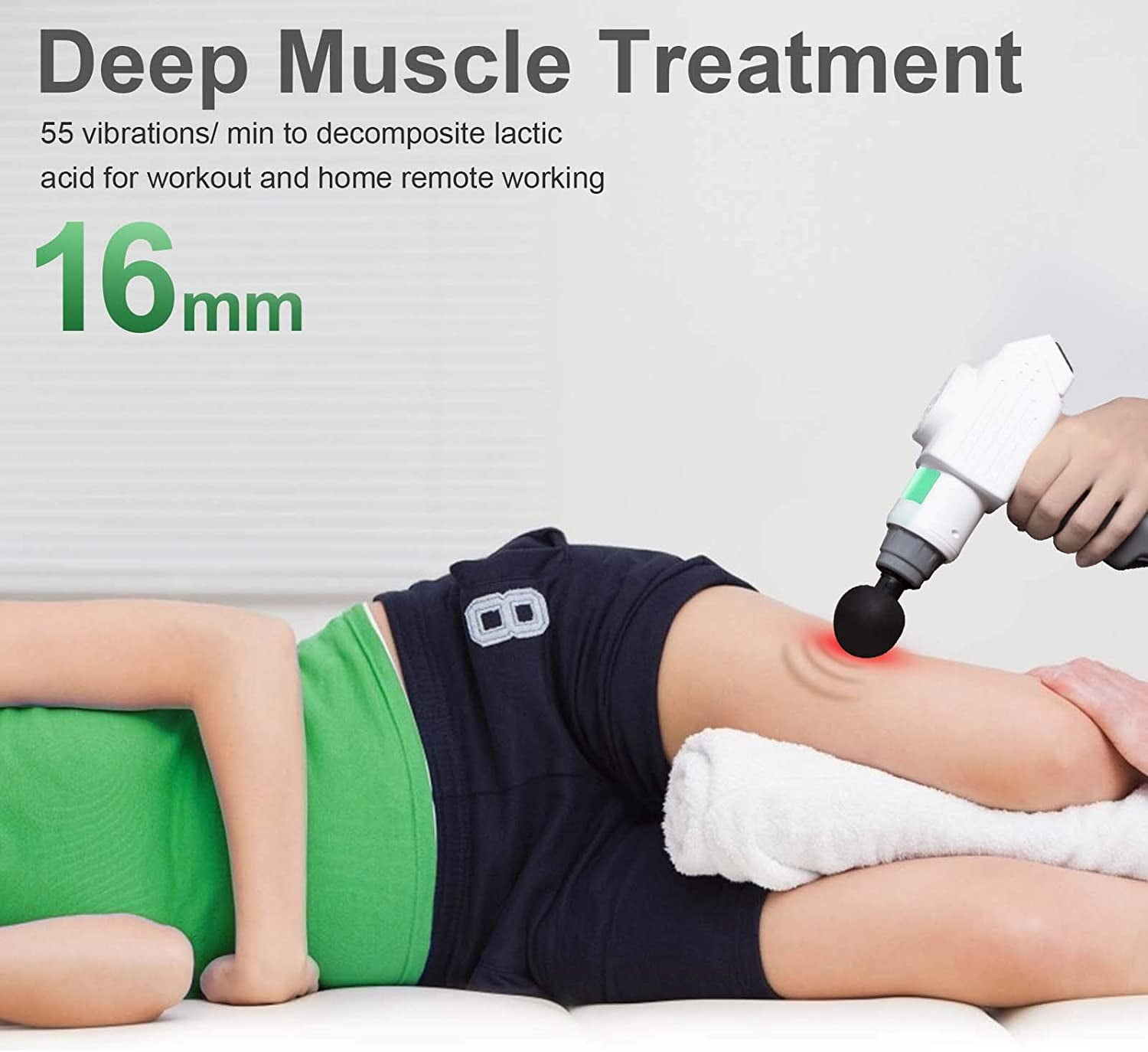 Sotion Muscle Massage Gun Deep Tissue , Percussion Massage Gun for Athletes Body Massager (White) - New