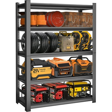 78"H Garage Shelving Unit and Storage-Easy Assembly Metal Shelves 5-Tier Utility Rack| Heavy-Duty Adjustable Shelf| Steel Rust-Resistant Shelves for Industrial,Warehouse,Basement,18"D x 48"W x 78"H