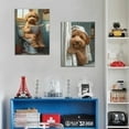 thumbnail image 2 of Funny Bathroom Canvas Wall Art-Set of 2 Poodle On Toilet Reading Newspaper Wall Decor Goldendoodle In Shower Humor Animal Poster Picture for Dog Lovers Restroom Ideas Decor 12x16 Inch Framed, 2 of 5