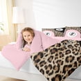 thumbnail image 3 of Castle Fairy Sport Billiards Queen Comforter Set 3 Pieces, Retro Cheetah Print Comforter Sets Queen, Brown Pink White,Pink Reversible,1 Comforter and 2 Pillowcases, 3 of 6