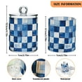 thumbnail image 5 of Yayeee 2 Pack Qtip Holder Bathroom Cotton Swab Canister with Lid Clear Dispenser Set, Blue and Gray Plaid Pattern, 5 of 6