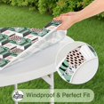 thumbnail image 5 of Green Pink Geometric Pattern Round Fitted Tablecloth with Elastic Edge,Dining Table Cover Waterproof,Outdoor Round Tablecloth for Camping,Dining,Indoor and Outdoor, 5 of 7