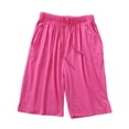 thumbnail image 3 of Tqcoqu Women's Butt Lift Bermuda Shorts,High Waisted Plus Size Trousers for Women,Ladies Lightweight Pants with Pockets & Drawstring,Hot Pink Women's M-XXXXXL, 3 of 8