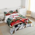 thumbnail image 3 of Manfei Red Farm Truck Bedding Comforter Set 2pcs, Happy New Year Twin Comforter Sets, Merry Christmas Xmas Bedding Set, Breathable Home Decor, 3 of 8