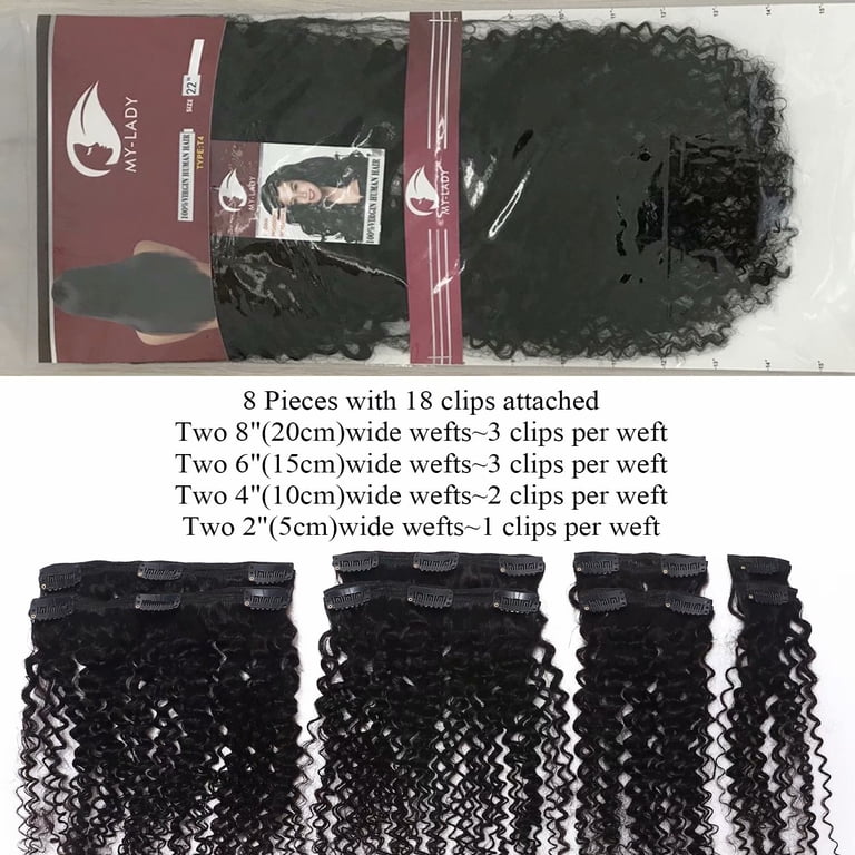 Benehair Clip In Human Hair Extensions Afro Kinky Curly  display picture 2