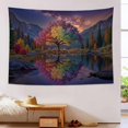 thumbnail image 4 of Colorful Tree Tapestry Wall Hanging Forest Starry Sky Tapestries Aesthetic Wall Art Home Decoration for Bedroom, Living Room, Dorm, 40L x 30W, Purple, 4 of 6