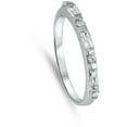 thumbnail image 4 of White Cubic Zirconia Thin Stackable Ring 925 Sterling Silver Band Jewelry Female Male Unisex Size 10, 4 of 4