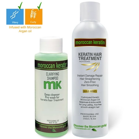 Moroccan Keratin 250ml Most Effective Brazilian Keratin Hair Treatment Professional Salon Results at home with Clarifying Shampoo (Best Shampoo For Brazilian Keratin Treatment)