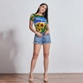 thumbnail image 5 of Rateoe Landscape With Sunflowers Printed Women Rash Guard Short Sleeve,Tummy control Swimsuit Surfing Swimsuit Bathing Suit Short-sleeved Onesie UPF 50+, 5 of 6