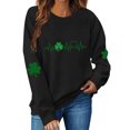 thumbnail image 2 of BLTIBY St Patricks Day Sweatshirt for Women Spring Autumn Lucky Printed Long Sleeve Round Neck Fashion Causal Comfy Pullover Tops 2025 Black 5 M, 2 of 5