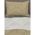 thumbnail image 3 of Earth Tones Comforter & Sham Bedding Set, Geometric Trippy Line Inner Square Tile Grunge Urban Contemporary, 3 pcs Duvet Set Microfiber Filling Quilt, 5 Sizes, Pale Orange Reseda Green, by Ambesonne, 3 of 4