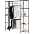 thumbnail image 1 of Estante organizador de metal expandible para colgar en clóset con estantes, 145 a 203 cm de largo x 36 cm de ancho x 183 cm de alto, bronce, 1 of 12