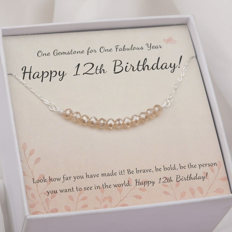 Anavia 12th Birthday Gifts for Girls, 12 Beads 925 Sterling Silver