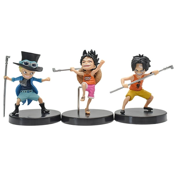 One Piece Anime Figure 3pcs Set Luffy Action Figure Ace Figure Sabo Fiugre Childhood Pvc Toys 4 3 Walmart Com