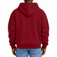 thumbnail image 4 of Hearthz Zipper Hoodies for Men Wine Long Sleeve Drop Shoulder Big and Tall Sweatshirts for Men Oversized Y2k Trendy Streetwear Zipper Men's Hooded Sweatshirt, 4 of 6