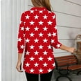 thumbnail image 5 of DxhmoneyHX Henley Blouse for Women Dressy 3/4 Sleeve Shirts Lapel V Neck Stars Print Tunic Tops Loose Fit Casual Pullover Sweatshits, 5 of 5