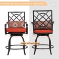 thumbnail image 6 of SUNCROWN Patio Swivel Chairs Outdoor Metal High Bar Stools Set of 2, 6 of 7