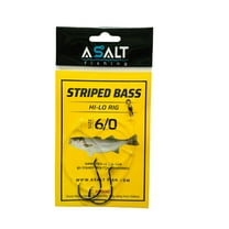 Asalt Fishing 6/0 Hi-Lo Striped Bass Fishing Rig with Circle Baitholder Hooks