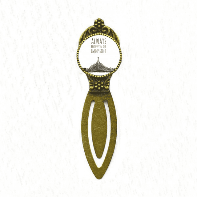 Believe Impossible Black White Quote Bookmark Retro Office Label Page Marker
