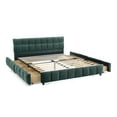 thumbnail image 6 of Queen Bed Frame with 4 Storage Drawers, Upholstered Platform Bed Frame with Wood Slats Support, No Box Spring Needed, Blue+Green, 6 of 9