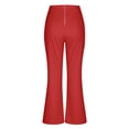 thumbnail image 4 of hoksml Women's High Waist Flare Pants, Solid Color Stretch Yoga Pants with Back Zipper, 4 of 8