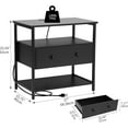 thumbnail image 2 of YEXJ 27 inch Nightstand Side Table with 1 Layer of Wooden Drawers，Nightstand with Charging Station,End Table Bedside Table with USB Ports and Outlets-1, Black, 2 of 14