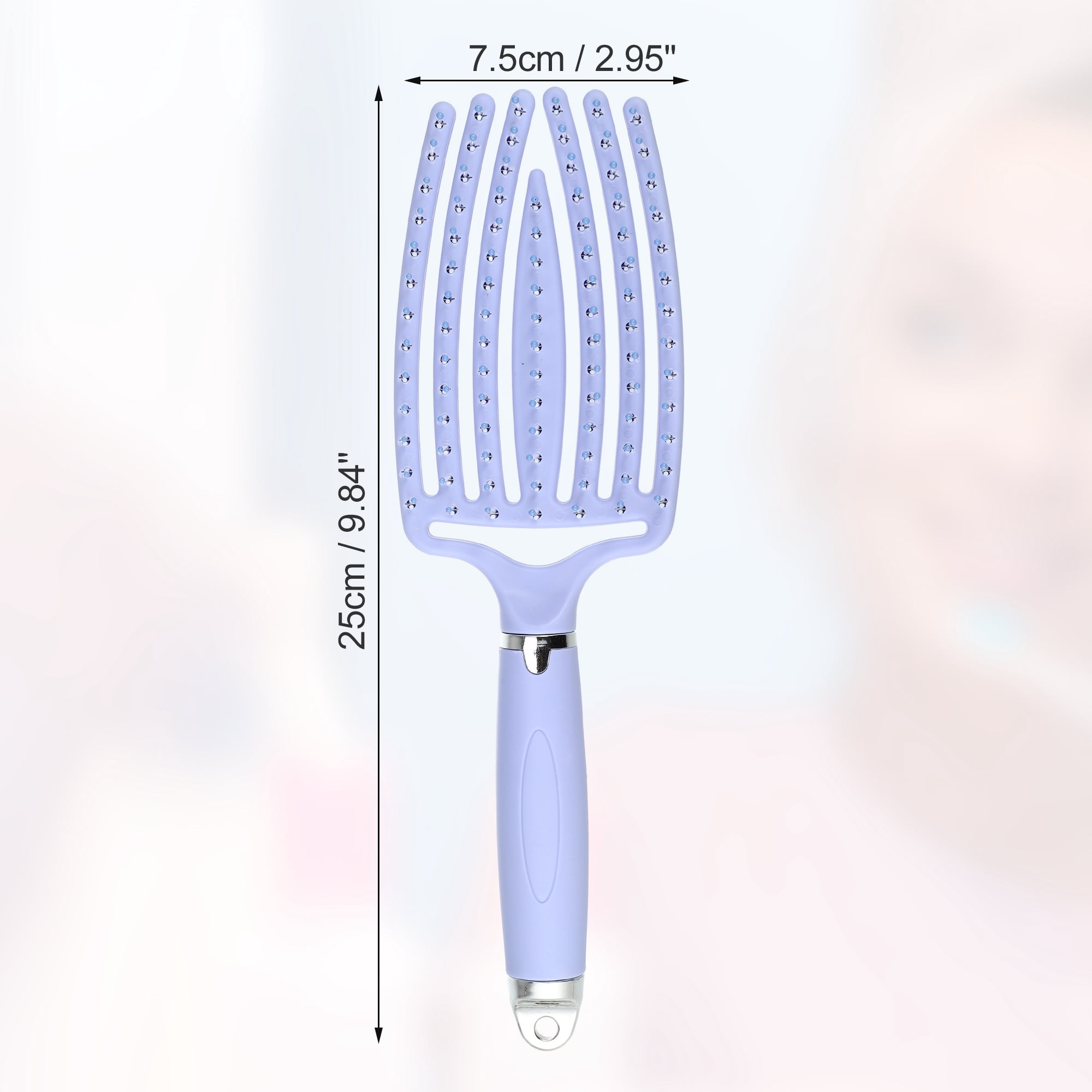 Unique Bargains 1Pc Durable Hollow Hair Brush for Curly Straight Thin Dry Wet Hair Purple