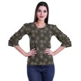 thumbnail image 1 of Moomaya T-Shirt Court pour Femmes en Coton Imprimé à Manches à Volants Grande Taille, 1 of 4