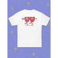 thumbnail image 2 of Valentine's Day Heart Pattern T-Shirt, Casual Crew Neck Short Sleeve Top, Knit Fabric,Gift for Couples, Women's Fashion, 2 of 7