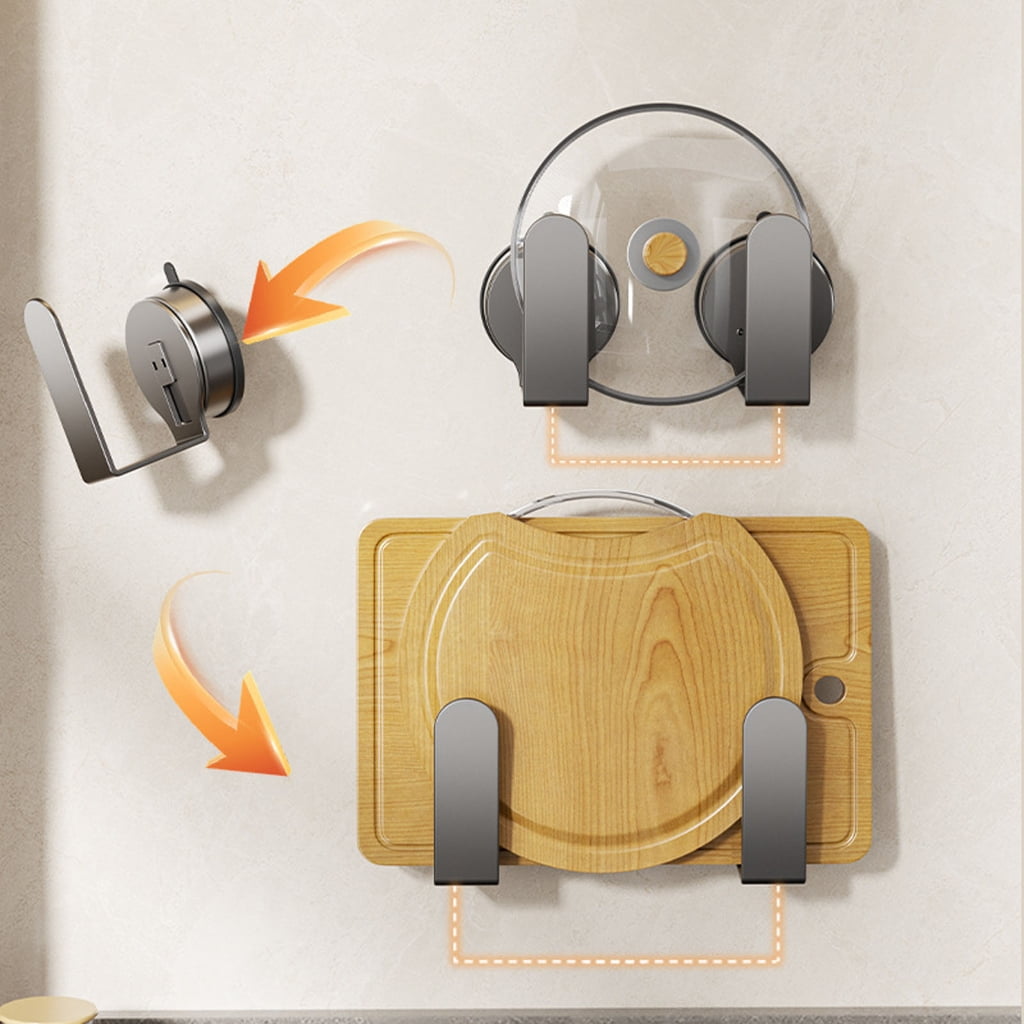 Space Saving Magnetic Kitchen Board Rack Wall Mounted Suction Cup Plan Rustproof ABS Substance For Bowls Kettles And Utensils