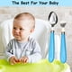 thumbnail image 4 of Juego de cubiertos de acero inoxidable, juego completo de 4 piezas con diseño ergonómico, mangos azules y rosados de fácil agarre para utensilios de tamaño infantil, acero inoxidable seguro para uso, 4 of 7