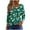 Green-2, variant on WCMZJ Women's 3/4 Sleeve Casual Tunics Tops 2025 Summer Loose Shirts Floral Print Square Neck Blouse Navy S