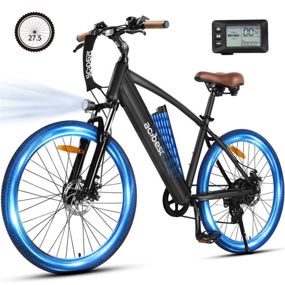 Actbest Core Electric Bike for Adults, 27.5" Step Thru Electric Bicycle, Peak 750W Brushless Motor, 48V Removable Battery, up to 20MPH Cruiser Ebike with 7-Speed (Black)